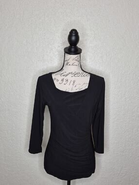 Prospect Blvd Mock Wrap Top Black Size S